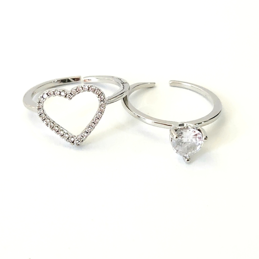 Gorgeous 925 sterling Silver Ring Heart Sparkle Zirconia